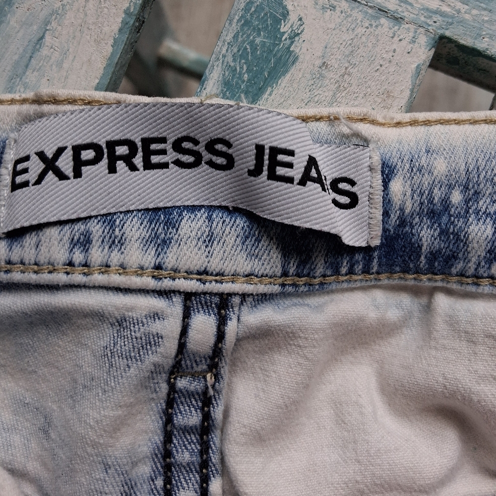 Handmade Altered Sz 0 Distressed EMBLESHED Art Redone Upcycled Denim - Picture 4 of 8